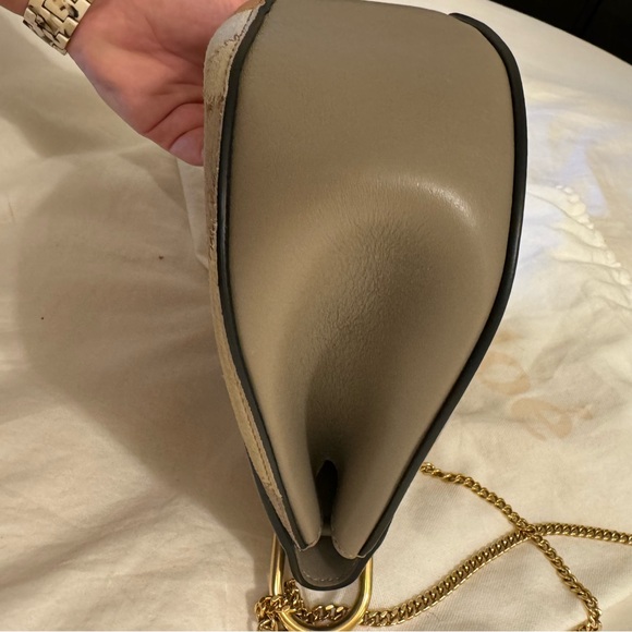 Chloe Drew Shoulder Bag in Multicolor Suede & Grey Leather with Gold Chain Strap - Picture 7 of 12